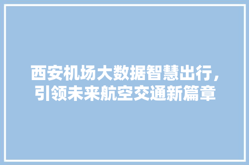 西安机场大数据智慧出行，引领未来航空交通新篇章  第1张