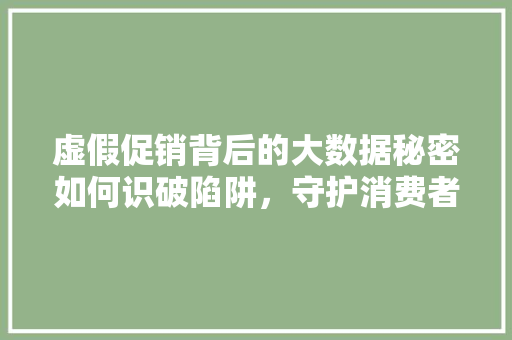 虚假促销背后的大数据秘密如何识破陷阱，守护消费者权益