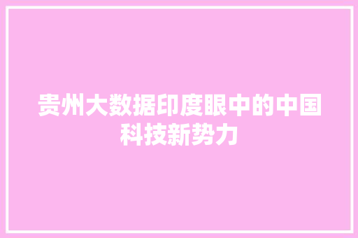 贵州大数据印度眼中的中国科技新势力  第1张