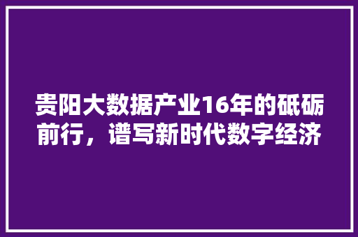 贵阳大数据产业16年的砥砺前行，谱写新时代数字经济新篇章  第1张