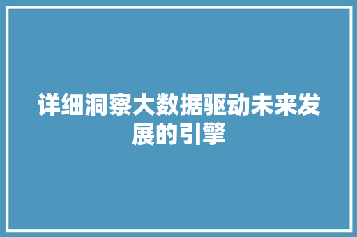 详细洞察大数据驱动未来发展的引擎  第1张