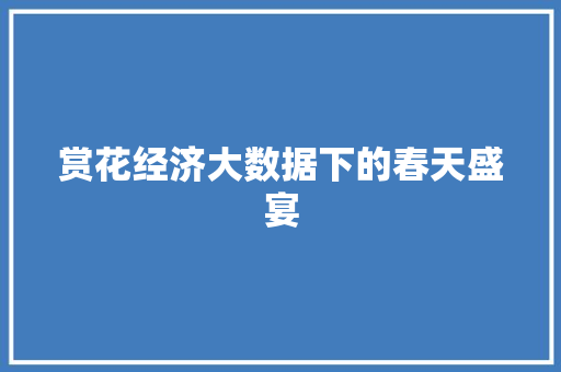 赏花经济大数据下的春天盛宴