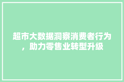 超市大数据洞察消费者行为，助力零售业转型升级