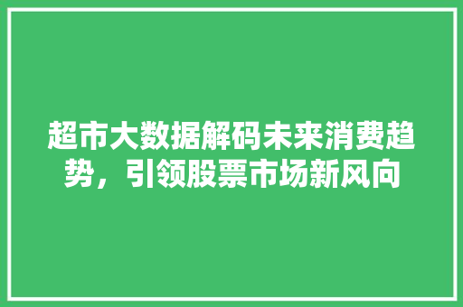 超市大数据解码未来消费趋势，引领股票市场新风向