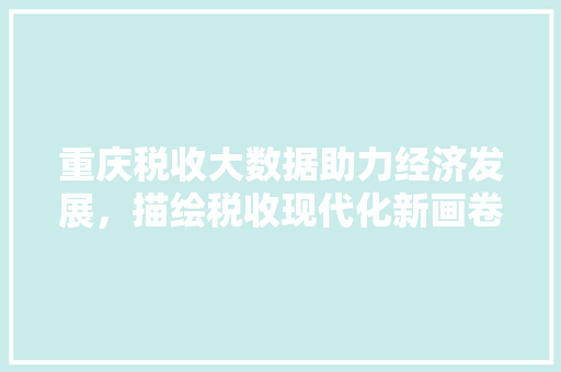 重庆税收大数据助力经济发展，描绘税收现代化新画卷