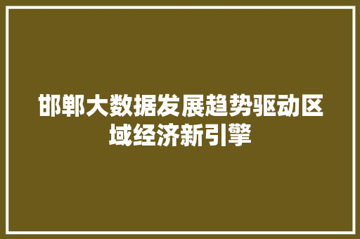 邯郸大数据发展趋势驱动区域经济新引擎  第1张