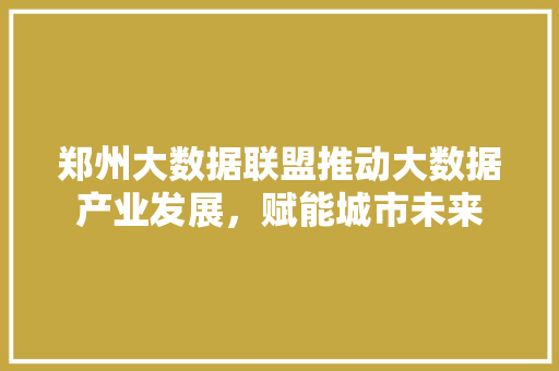 郑州大数据联盟推动大数据产业发展，赋能城市未来  第1张