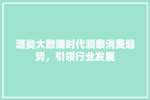 酒类大数据时代洞察消费趋势，引领行业发展