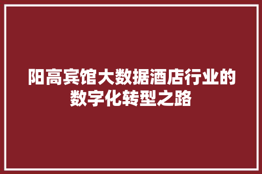 阳高宾馆大数据酒店行业的数字化转型之路