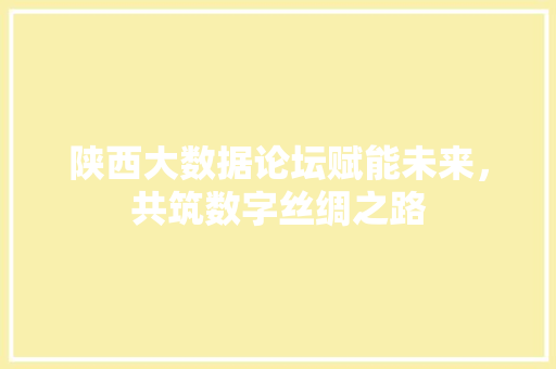 陕西大数据论坛赋能未来，共筑数字丝绸之路  第1张