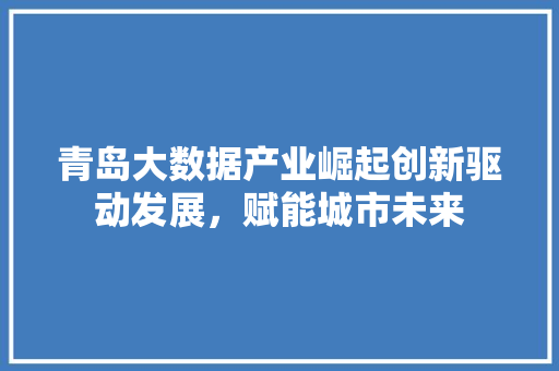 青岛大数据产业崛起创新驱动发展，赋能城市未来  第1张