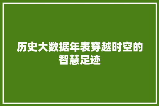 历史大数据年表穿越时空的智慧足迹  第1张