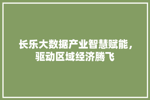 长乐大数据产业智慧赋能，驱动区域经济腾飞  第1张