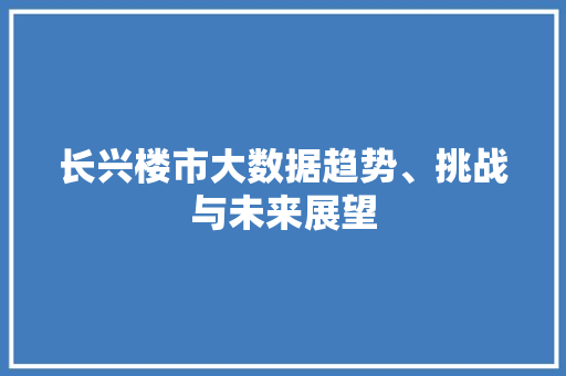 长兴楼市大数据趋势、挑战与未来展望