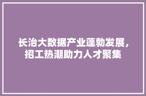 长治大数据产业蓬勃发展，招工热潮助力人才聚集  第1张