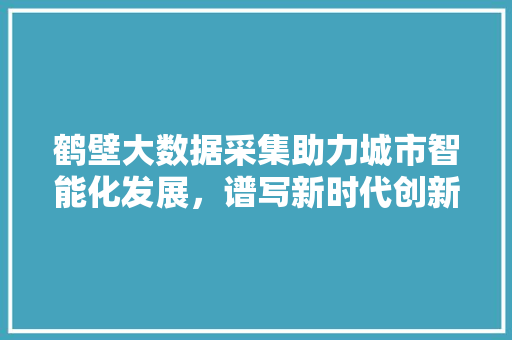 鹤壁大数据采集助力城市智能化发展，谱写新时代创新篇章