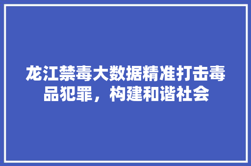 龙江禁毒大数据精准打击毒品犯罪，构建和谐社会