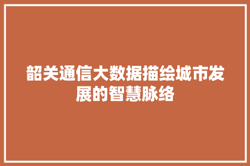 韶关通信大数据描绘城市发展的智慧脉络  第1张