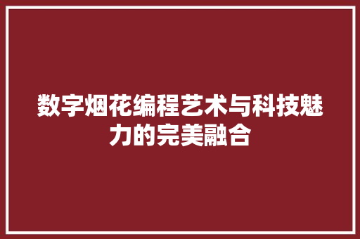 数字烟花编程艺术与科技魅力的完美融合