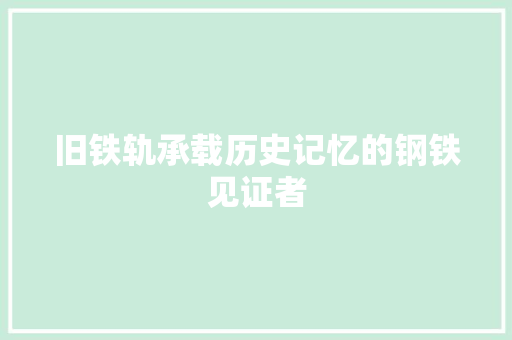 旧铁轨承载历史记忆的钢铁见证者