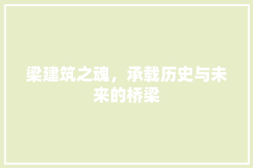 梁建筑之魂，承载历史与未来的桥梁  第1张