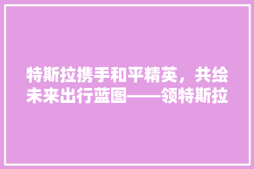 特斯拉携手和平精英，共绘未来出行蓝图——领特斯拉代码背后的科技魅力