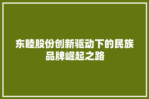 东睦股份创新驱动下的民族品牌崛起之路  第1张