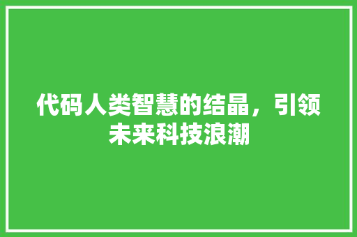 代码人类智慧的结晶，引领未来科技浪潮