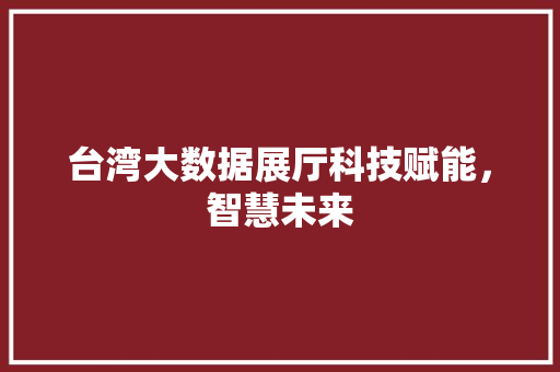 台湾大数据展厅科技赋能，智慧未来  第1张