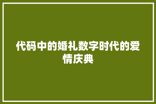 代码中的婚礼数字时代的爱情庆典