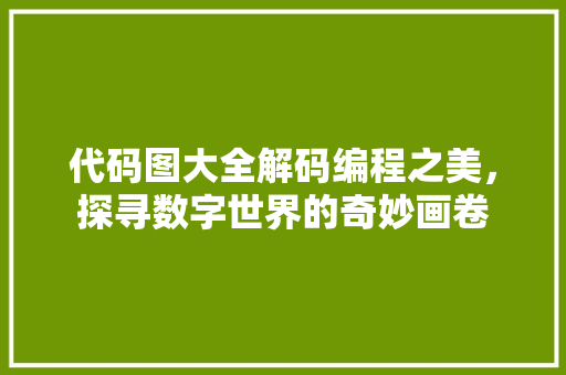 代码图大全解码编程之美，探寻数字世界的奇妙画卷