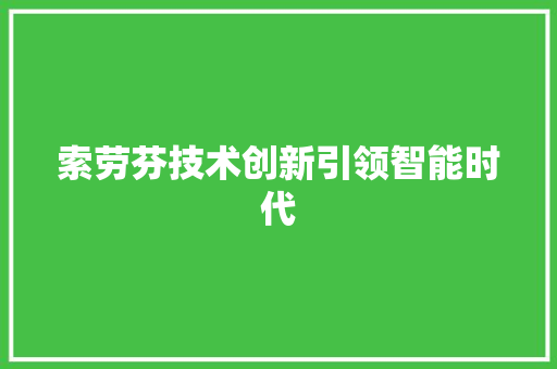 索劳芬技术创新引领智能时代