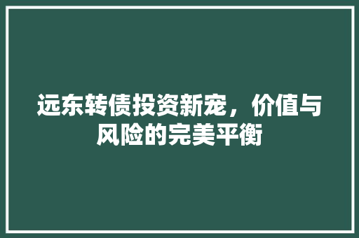 远东转债投资新宠，价值与风险的完美平衡