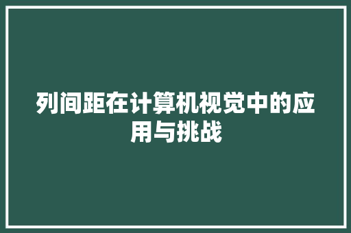 列间距在计算机视觉中的应用与挑战