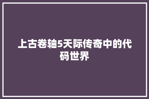 上古卷轴5天际传奇中的代码世界