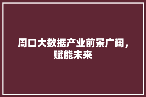 周口大数据产业前景广阔，赋能未来  第1张
