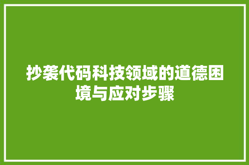 抄袭代码科技领域的道德困境与应对步骤