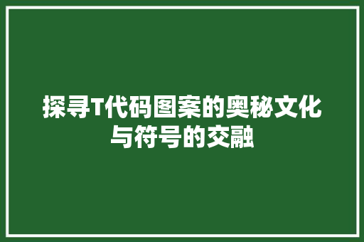 探寻T代码图案的奥秘文化与符号的交融