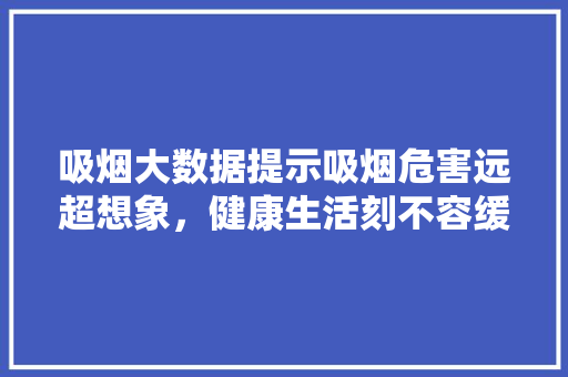 吸烟大数据提示吸烟危害远超想象，健康生活刻不容缓