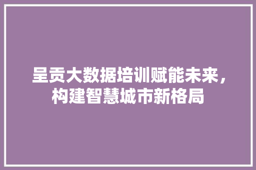 呈贡大数据培训赋能未来，构建智慧城市新格局