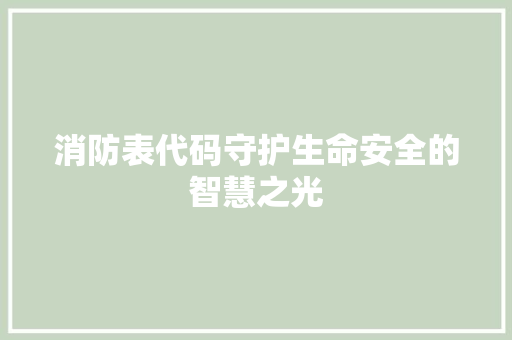 消防表代码守护生命安全的智慧之光