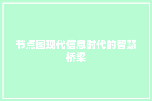 节点图现代信息时代的智慧桥梁