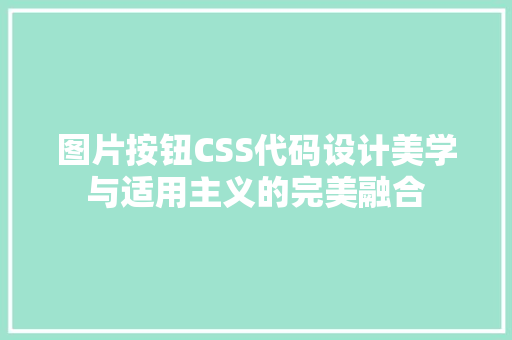 图片按钮CSS代码设计美学与适用主义的完美融合
