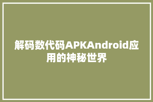 解码数代码APKAndroid应用的神秘世界