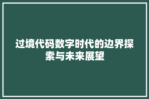 过境代码数字时代的边界探索与未来展望