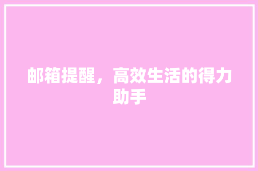邮箱提醒，高效生活的得力助手