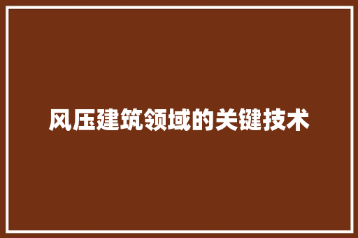 风压建筑领域的关键技术
