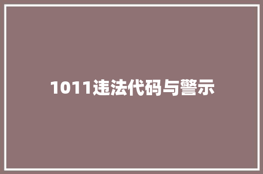 1011违法代码与警示