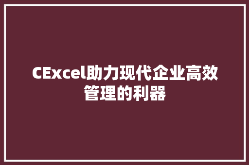 CExcel助力现代企业高效管理的利器