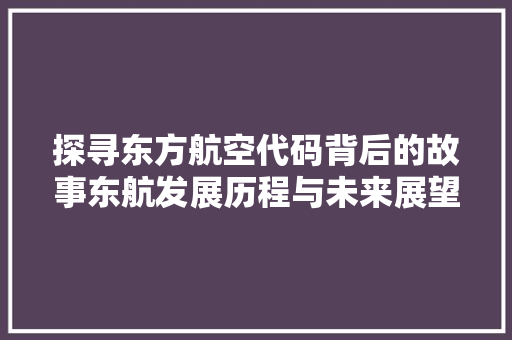 探寻东方航空代码背后的故事东航发展历程与未来展望  第1张